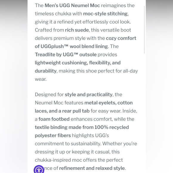 Like New UGG Chesnut Chukka Treadlite Plush Wool Sockliner Boots Mens Size 10 - Picture 12 of 12